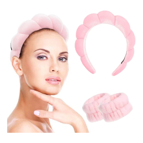 Kit de Diadema Y Muñequeras Para Spa y Maquillarse en internet