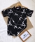 POLO LACOSTE GEOMETRICA PRETA