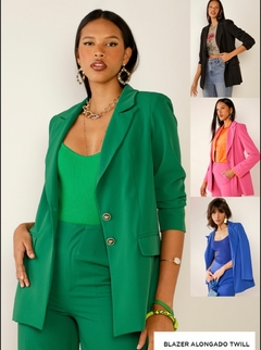 BLAZER ALONGADO ALFAIATARIA TWILL PRETO 44 - MAMÔ