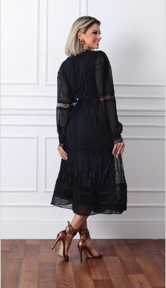 VESTIDO CHIFFON COM RENDA CHATILY 40 - LUZIA FAZZOLLI - comprar online