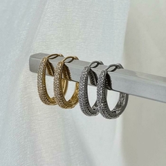 Argola Oval Lux - SD SEMIJOIAS EXCLUSIVAS