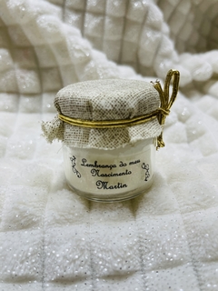 Imagem do Mini vela aromática tampa metálica - Lembrança de Nascimento ✨10 unidades