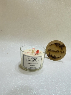 Vela Aromática 100 gramas com tampa em MDF - vidro transparente - comprar online