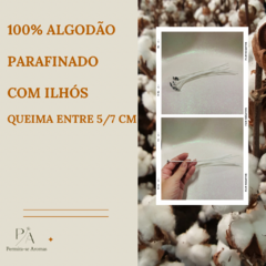 Pávio de algodão MÉDIO parafinado - 10 unidades - 21 cm na internet