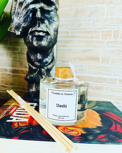 Difusor de ambiente tampa Fake madeira 250 mls redondo com varetas de fibra de algodão - comprar online