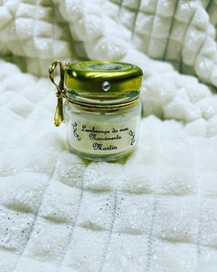 Mini vela aromática tampa metálica - Lembrança de Nascimento ✨10 unidades