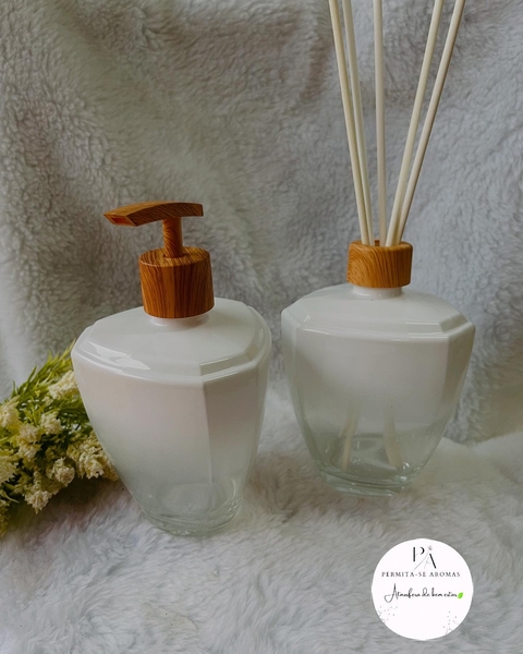 Kit lavabo Diamante degradê luxo! Branco✨ 400 mls