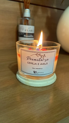 Vela Aromática 100 gramas com tampa em MDF - vidro transparente na internet