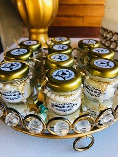Mini vela aromática tampa metálica - Lembrança para Batizado✨ 10 unidades - loja online