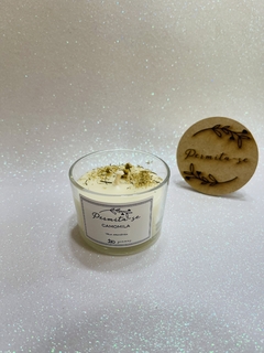 Vela Aromática 100 gramas com tampa em MDF - vidro transparente - comprar online