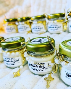 Mini vela aromática tampa metálica - Lembrança para Batizado✨ 10 unidades na internet