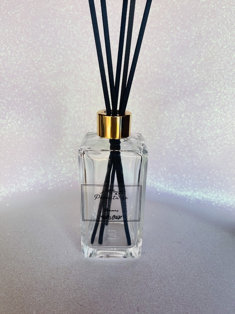 Difusor de ambiente quadrado alto 250 mls com varetas de fibra de algodão