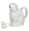 VASO DECORATIVO (BEGE BRANCO) 14,7X9,3X14,2cm - LEITEIRA