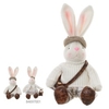 PASCOA BONECO COELHO MACHO SENTADO (BEGE XADREZ) 43cm