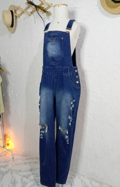 Macacão jeans feminino_ tam. G - comprar online
