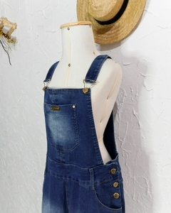 Macacão jeans feminino_ tam. G