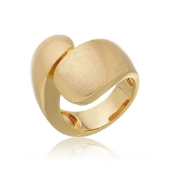 Anel Full Circle, banho acetinado, ouro 18k