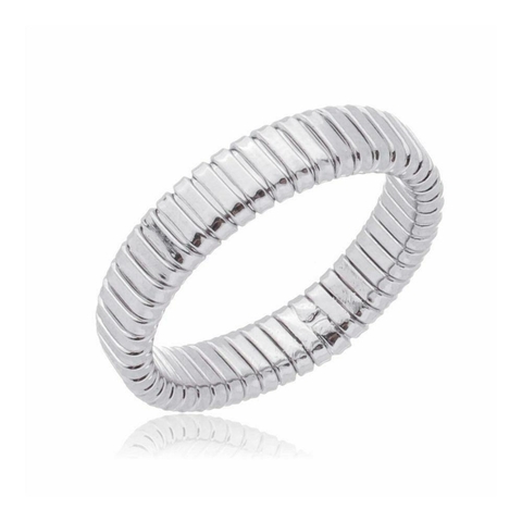 Anel Snake Flat Slim banho ródio