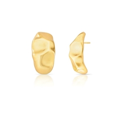 Brinco Organic banho acetinado ouro 18k