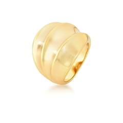 Anel Ondas banho acetinado ouro 18k