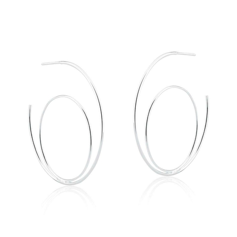 Argola Duo em Prata 925