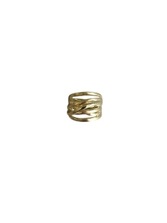 Anel Entrelace banho ouro brilho e acetinado