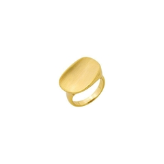 Anel Go Flat banhado em ouro
