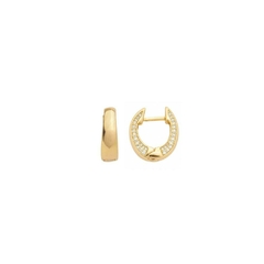 Brinco Shine Touch banhado em ouro e cravejado