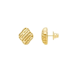 Brinco Flower Curves em banho de ouro