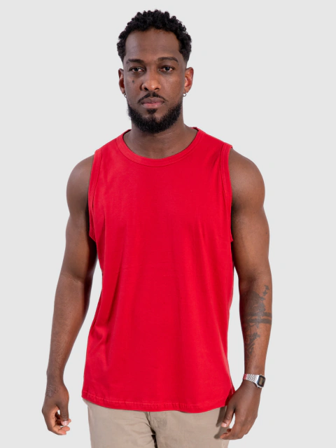 Regata Masculina Algodão - Vermelho