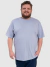 Camiseta Masculina Básica Plus Size - Cinza