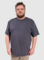 Camiseta Masculina Básica Plus Size - Chumbo