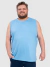 Regata Masculina Básica Plus Size - Celeste