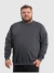 Blusa Moletom Gola Careca Plus Size Masculino - Chumbo