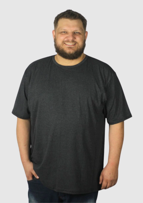 Camiseta Masculina Básica Plus Size - Grafite