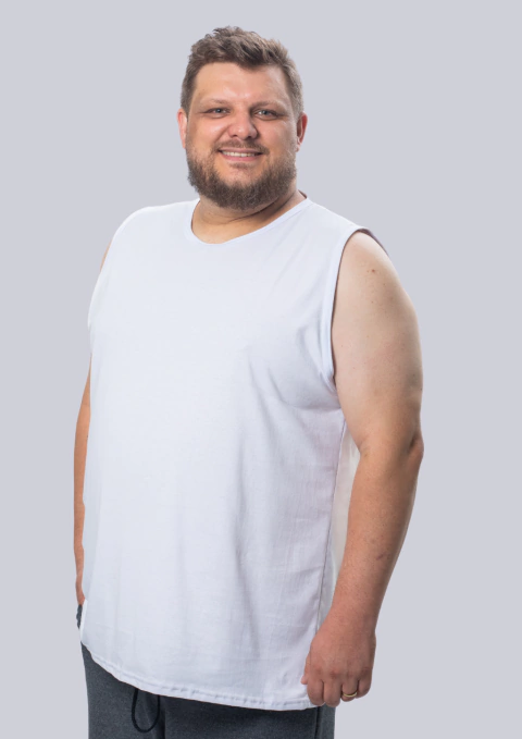 Regata Masculina Plus Size De Algodão - Branco - comprar online