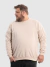 Blusa Moletom Gola Careca Plus Size Masculino - Caqui - comprar online
