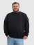 Blusa Moletom Gola Careca Plus Size Masculino - Preto