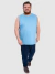 Regata Masculina Básica Plus Size - Celeste na internet