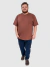 Camiseta Masculina Básica Plus Size - Marrom na internet