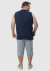 Regata Masculina Plus Size De Algodão - Azul Marinho - loja online