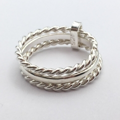 Anillo torzal triple