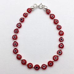 Pulsera ojos turcos red plana SAOM04 - Silveralia925 by 1925