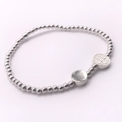 Pulsera San Benito Disco Plata .925 SAMAR05