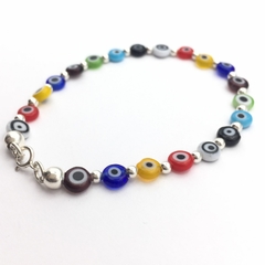 Pulsera Ojos Turcos Multicolor Plana SAOM02 en internet