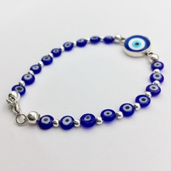 Pulsera Ojos Turcos Blue plana - Silveralia925 by 1925