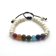Pulsera blanca chakra SAML02