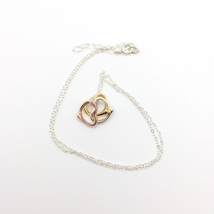 Collar Corazones Tres Tonos Plata .925 en internet