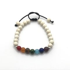 Pulsera blanca chakra SAML02 - comprar en línea
