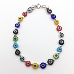 Pulsera Ojos Turcos Multicolor Plana SAOM02
